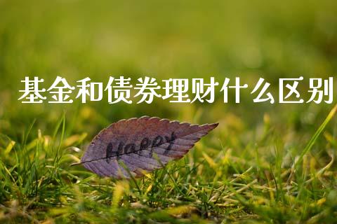 基金和债券理财什么区别_https://www.qdlswl.com_理财_第1张
