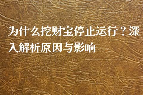 为什么挖财宝停止运行？深入解析原因与影响_https://www.qdlswl.com_期货_第1张
