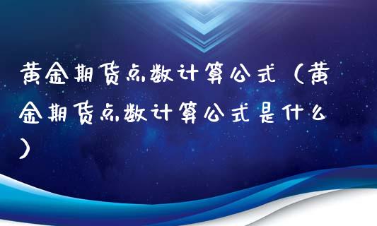 黄金期货点数计算公式（黄金期货点数计算公式是什么）_https://www.qdlswl.com_期货_第1张