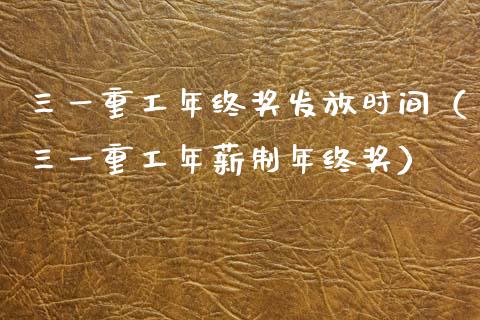 三一重工年终奖发放时间（三一重工年薪制年终奖）_https://www.qdlswl.com_外盘_第1张