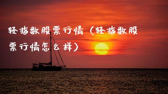 轻指数股票行情（轻指数股票行情怎么样）_https://www.qdlswl.com_外盘_第1张