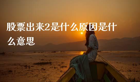 股票出来2是什么原因是什么意思_https://www.qdlswl.com_外盘_第1张
