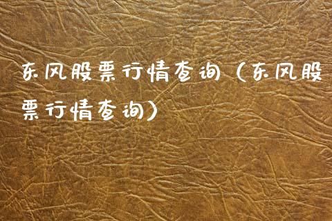 东风股票行情查询（东风股票行情查询）_https://www.qdlswl.com_外盘_第1张