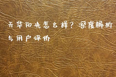 天华阳光怎么样？深度解析与用户评价_https://www.qdlswl.com_基金_第1张