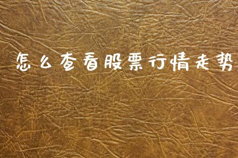 怎么查看股票行情走势_https://www.qdlswl.com_股票_第1张