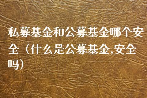 私募基金和公募基金哪个安全（什么是公募基金,安全吗）_https://www.qdlswl.com_理财_第1张