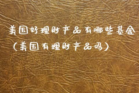 美国好理财产品有哪些基金（美国有理财产品吗）_https://www.qdlswl.com_基金_第1张