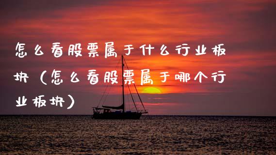 怎么看股票属于什么行业板块（怎么看股票属于哪个行业板块）_https://www.qdlswl.com_股票_第1张