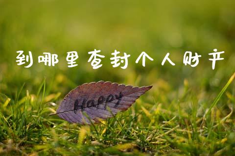 到哪里查封个人财产_https://www.qdlswl.com_期货_第1张