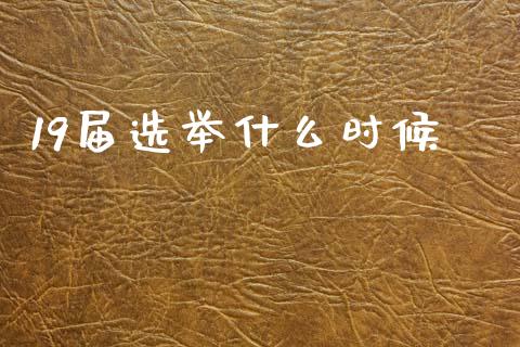 19届选举什么时候_https://www.qdlswl.com_外盘_第1张