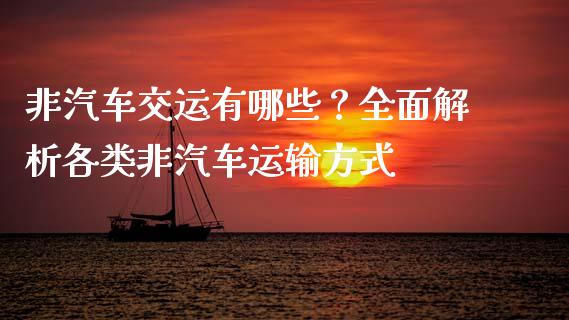 非汽车交运有哪些？全面解析各类非汽车运输方式_https://www.qdlswl.com_股票_第1张