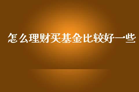 怎么理财买基金比较好一些_https://www.qdlswl.com_基金_第1张