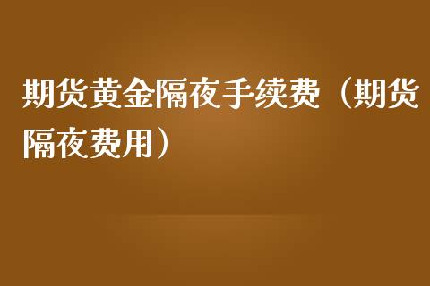 期货黄金隔夜手续费（期货隔夜费用）_https://www.qdlswl.com_股指_第1张