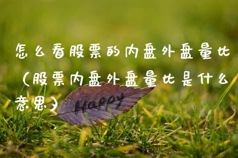 怎么看股票的内盘外盘量比（股票内盘外盘量比是什么意思）_https://www.qdlswl.com_股票_第1张