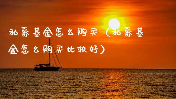 私募基金怎么购买（私募基金怎么购买比较好）_https://www.qdlswl.com_基金_第1张