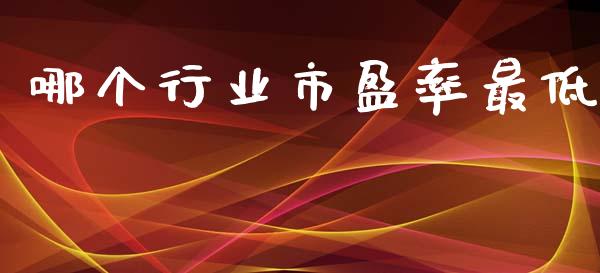 哪个行业市盈率最低_https://www.qdlswl.com_股票_第1张