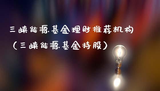 三峡能源基金理财推荐机构（三峡能源基金持股）_https://www.qdlswl.com_基金_第1张