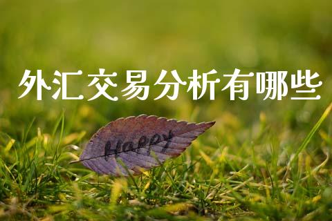 外汇交易分析有哪些_https://www.qdlswl.com_理财_第1张