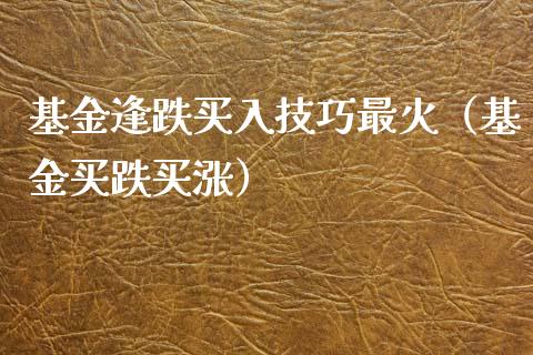 基金逢跌买入技巧最火（基金买跌买涨）_https://www.qdlswl.com_基金_第1张