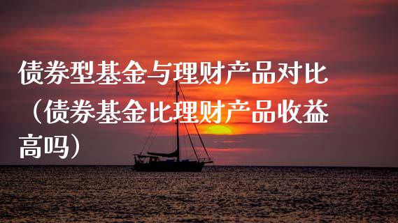 债券型基金与理财产品对比（债券基金比理财产品收益高吗）_https://www.qdlswl.com_理财_第1张