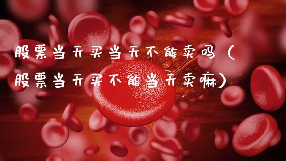 股票当天买当天不能卖吗（股票当天买不能当天卖嘛）_https://www.qdlswl.com_内盘_第1张