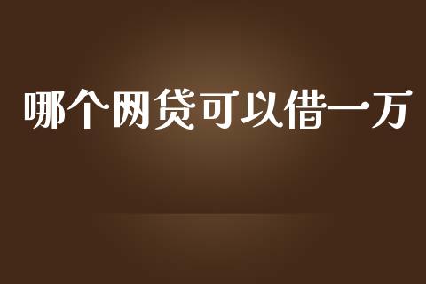 哪个网贷可以借一万_https://www.qdlswl.com_股票_第1张