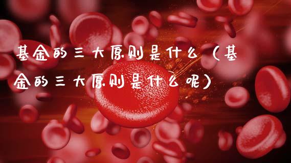 基金的三大原则是什么（基金的三大原则是什么呢）_https://www.qdlswl.com_基金_第1张