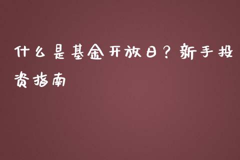 什么是基金开放日?新手投资指南_股指_第1张_青岛财经网 什么是基金开放日?新手投资指南_https://www.qdlswl.com_股指_第1张