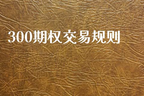 300期权交易规则_https://www.qdlswl.com_股指_第1张