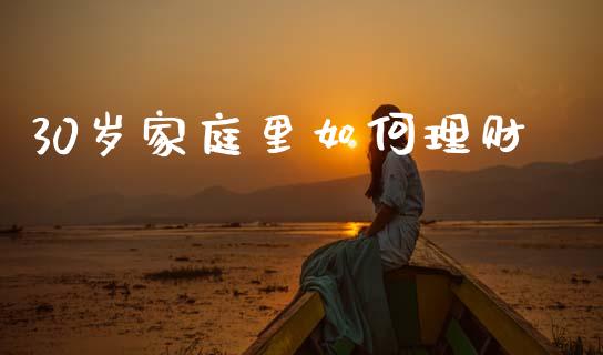 30岁家庭里如何理财_https://www.qdlswl.com_内盘_第1张