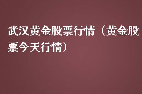 武汉黄金股票行情（黄金股票今天行情）_https://www.qdlswl.com_内盘_第1张