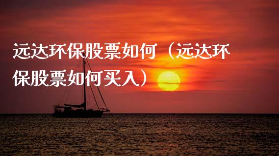 远达环保股票如何（远达环保股票如何买入）_https://www.qdlswl.com_内盘_第1张