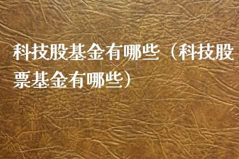 科技股基金有哪些（科技股票基金有哪些）_https://www.qdlswl.com_基金_第1张