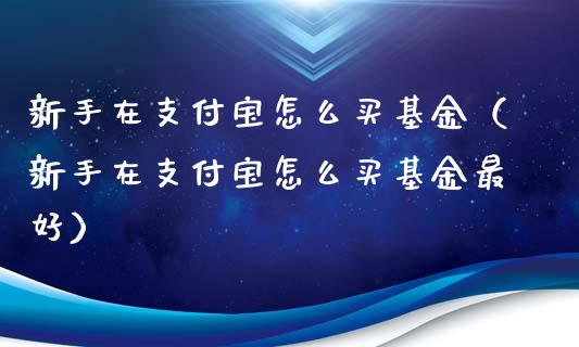 新手在支付宝怎么买基金（新手在支付宝怎么买基金最好）_https://www.qdlswl.com_理财_第1张