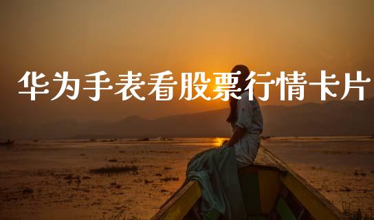 华为手表看股票行情卡片_https://www.qdlswl.com_内盘_第1张