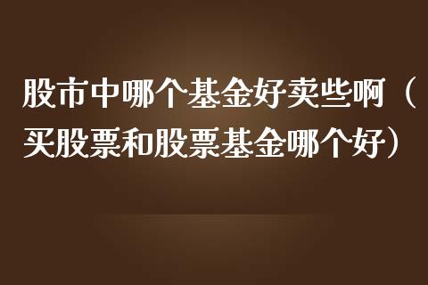 股市中哪个基金好卖些啊（买股票和股票基金哪个好）_https://www.qdlswl.com_基金_第1张