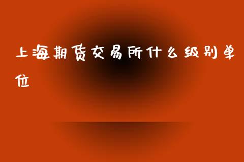 上海期货交易所什么级别单位_https://www.qdlswl.com_直播_第1张