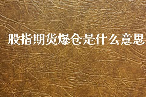 股指期货爆仓是什么意思_https://www.qdlswl.com_期货_第1张