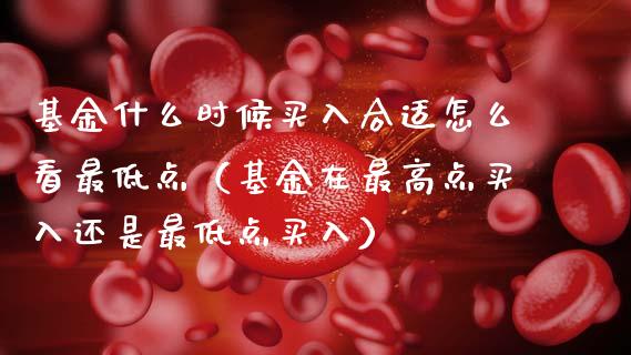 基金什么时候买入合适怎么看最低点（基金在最高点买入还是最低点买入）_https://www.qdlswl.com_基金_第1张