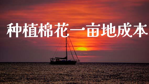 种植棉花一亩地成本_https://www.qdlswl.com_股指_第1张
