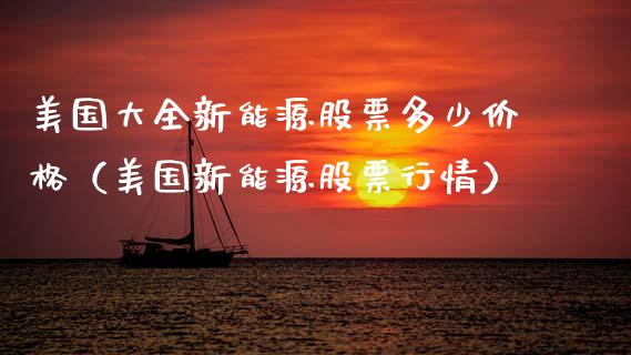 美国大全新能源股票多少价格（美国新能源股票行情）_https://www.qdlswl.com_外盘_第1张