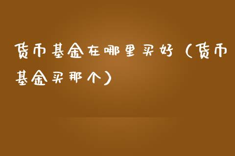 货币基金在哪里买好（货币基金买那个）_https://www.qdlswl.com_理财_第1张