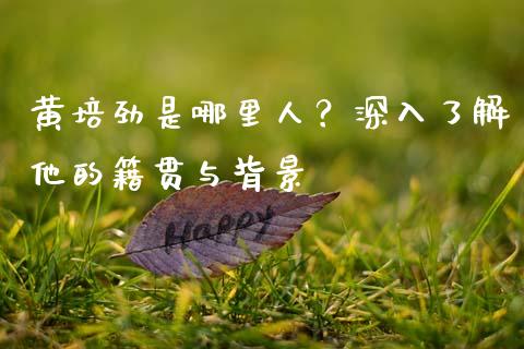 黄培劲是哪里人？深入了解他的籍贯与背景_https://www.qdlswl.com_直播_第1张