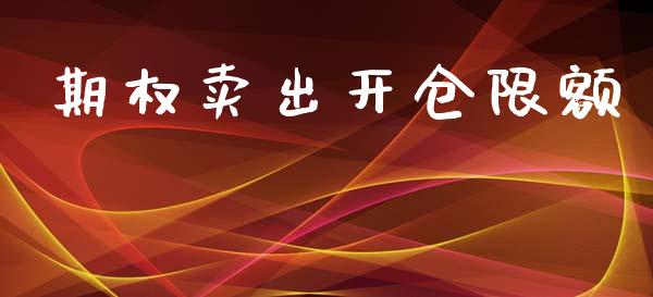 期权卖出开仓限额_https://www.qdlswl.com_基金_第1张