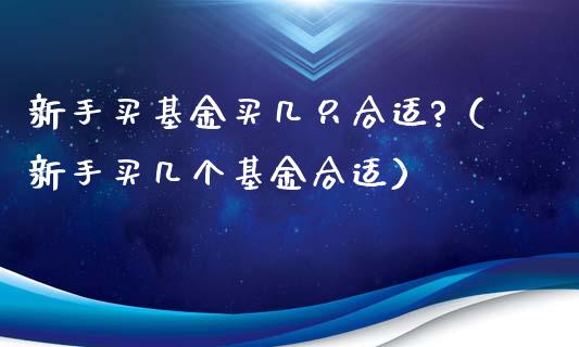 新手买基金买几只合适?（新手买几个基金合适）_https://www.qdlswl.com_理财_第1张