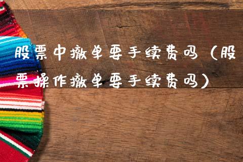 股票中撤单要手续费吗（股票操作撤单要手续费吗）_https://www.qdlswl.com_内盘_第1张