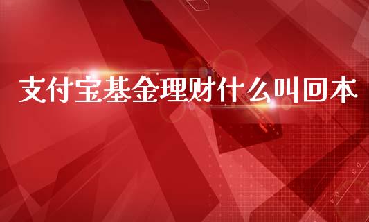支付宝基金理财什么叫回本_https://www.qdlswl.com_基金_第1张
