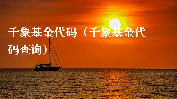 千象基金代码（千象基金代码查询）_https://www.qdlswl.com_基金_第1张