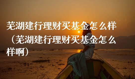 芜湖建行理财买基金怎么样（芜湖建行理财买基金怎么样啊）_https://www.qdlswl.com_基金_第1张