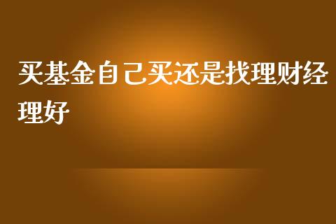 买基金自己买还是找理财经理好_https://www.qdlswl.com_理财_第1张